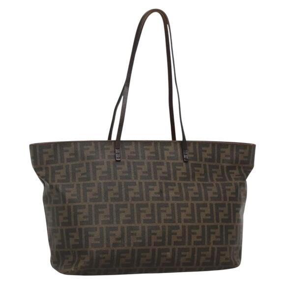 FENDI Zucca Canvas Tote Bag Brown Black - Picture 1 of 12